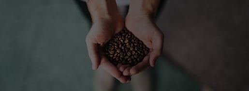 senseo sustainability coffe beans in hands banner